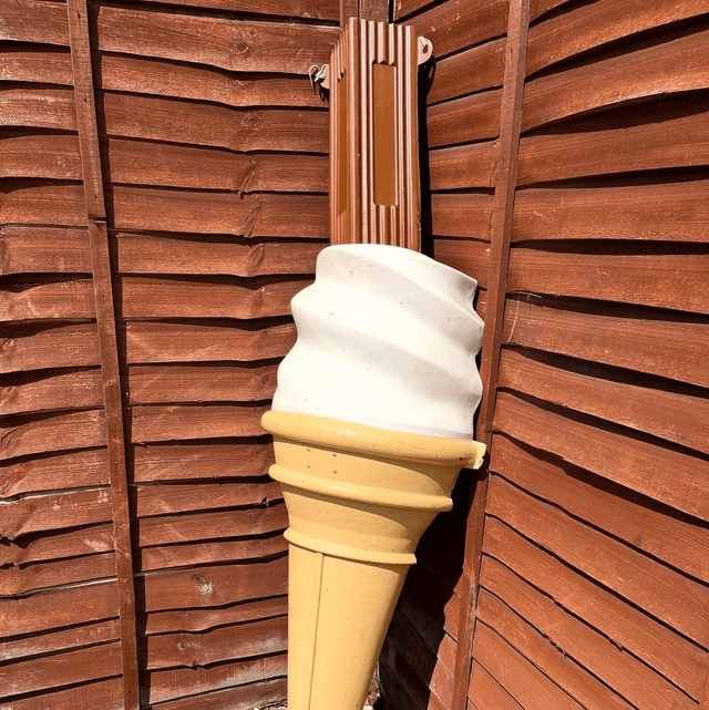 Huge 6ft 99 With Flake Fibreglass Ice Cream Advertising Sculpture  