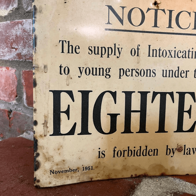 1951 Licensing Directive Sign For Licensed Premises