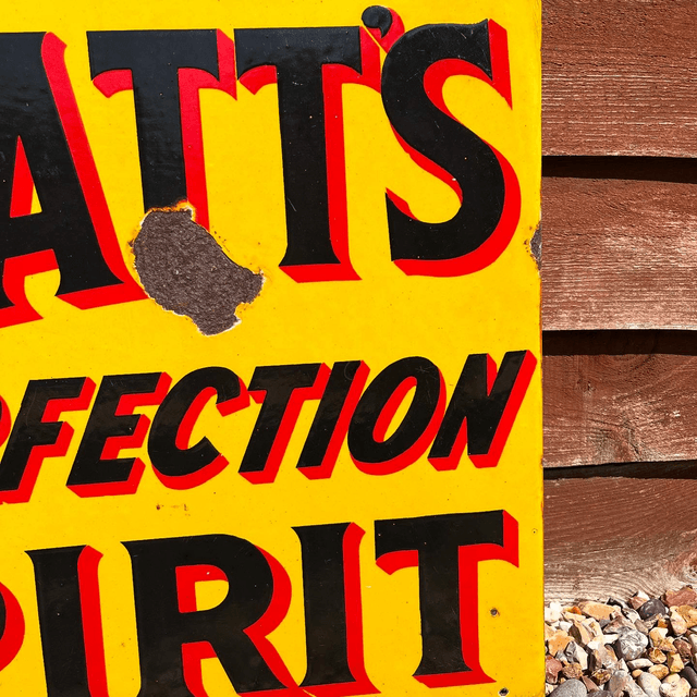 1920’s/ 30’s Pratt’s Perfection Spirit Enamel Advertising Sign 