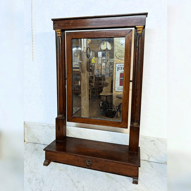 A 19th Century Mahogany Empire-Style Psyche Mirror