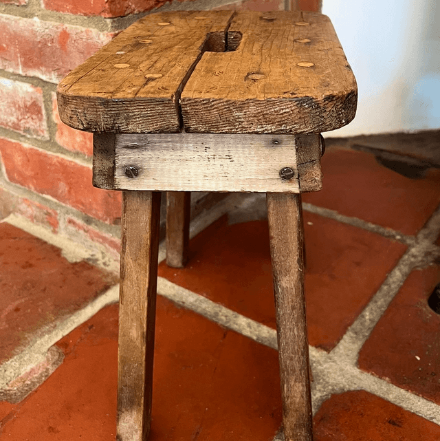 19th Century Small Wooden Milking Stool
