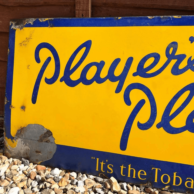 Player’s Please “It’s The Tobacco That Counts” Player’s Navy Mixture Enamel Advertising Sign