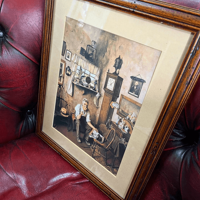 A Framed Print Of The Original 1943 Oil On Canvas “He’s Worth Framing” by Charles Spencelayh