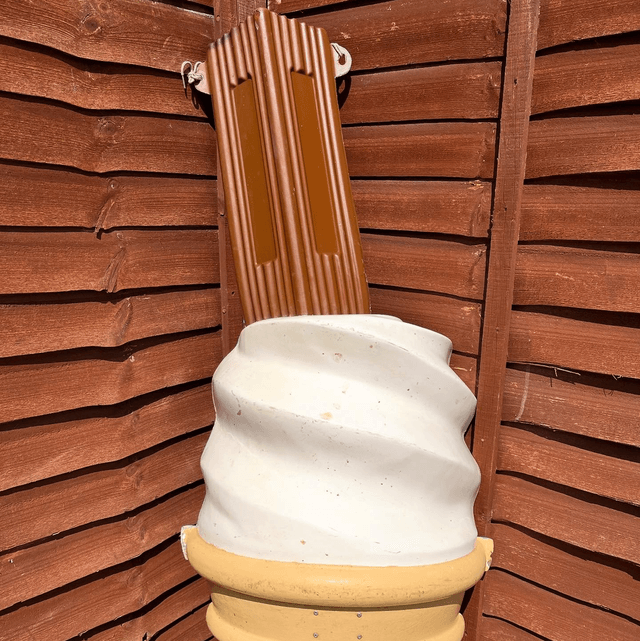 Huge 6ft 99 With Flake Fibreglass Ice Cream Advertising Sculpture  