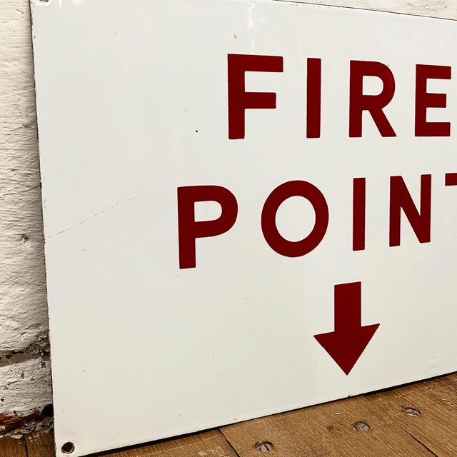 1950’s Industrial Factory “Fire Point” Fire Directive Sign