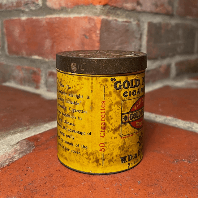 A 20th Century WILLS’s Gold Flake Cigarettes Paper Label Tin