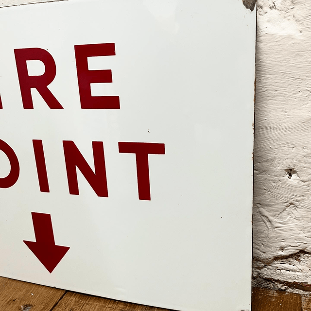 1950’s Industrial Factory “Fire Point” Fire Directive Sign