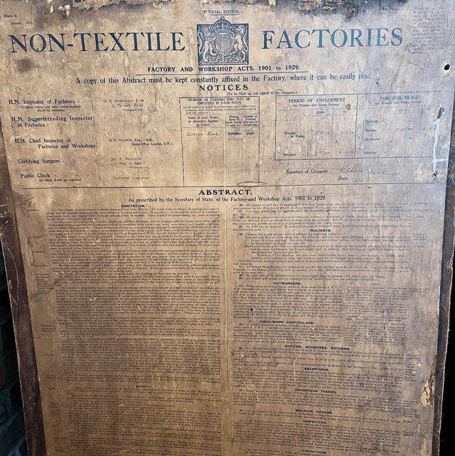 Norwich Shoe Factory June 1933 Non-Textile Factories Notices, Factories And Workshops Act 1901-1929  