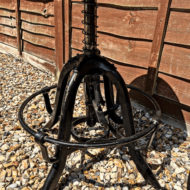 A Pair Of Industrial American Draughtsman Stools By Toledo