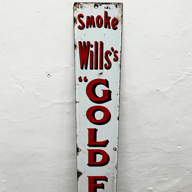 Early 20th Century WILL’S “GOLD FLAKE” Cigarettes Enamel Advertising Sign