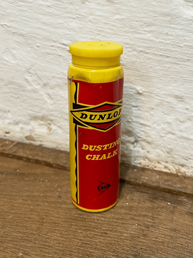 Two Vintage Dunlop Tyre Chalk Tins NEW/ OLD Stock