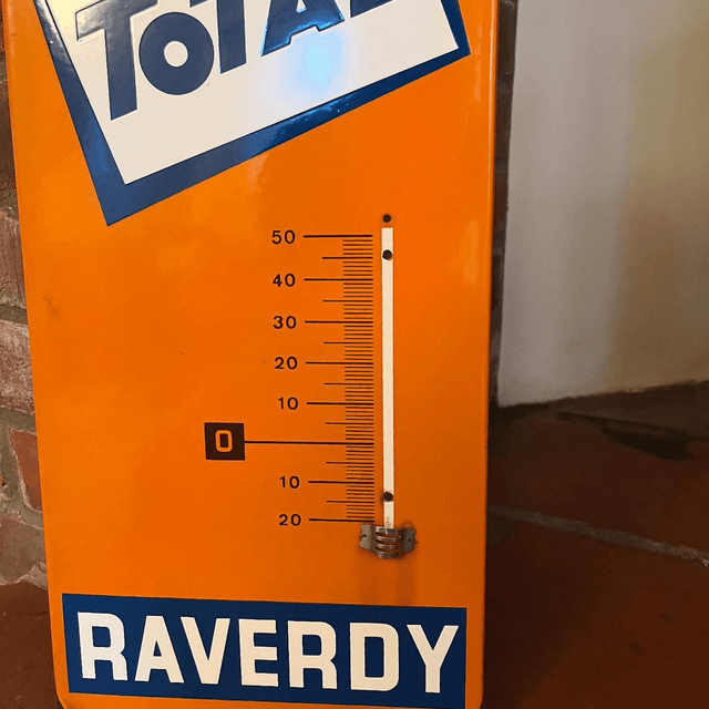 French Coffee “Café Total Raverdy” Thermometer Enamel Sign