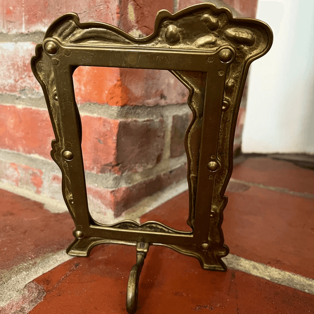 An Original Art Nouveau Period Solid Brass Picture Frame 
