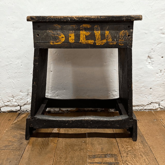 A Rustic Industrial Factory Line Workers Stool Reputedly From The Raleigh Bicycle Factory