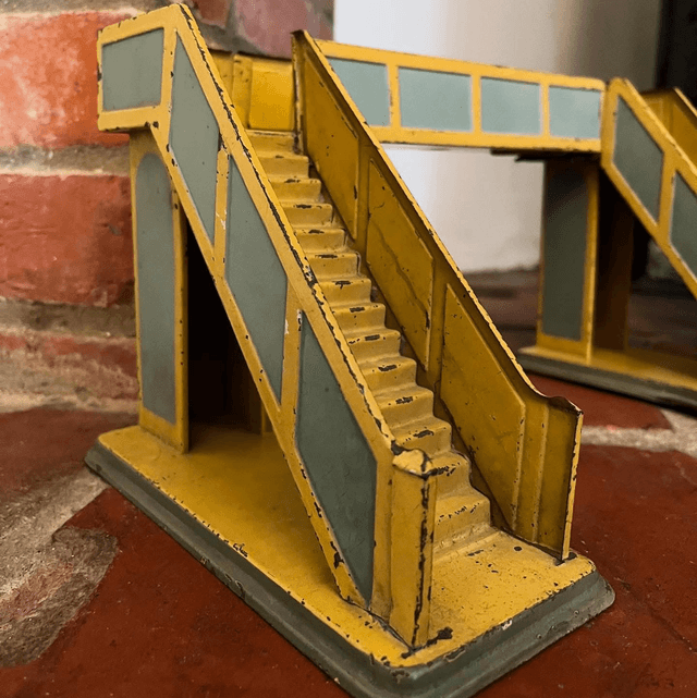 Vintage Bing 3-piece Tinplate Model Railway Footbridge “O” Gauge  