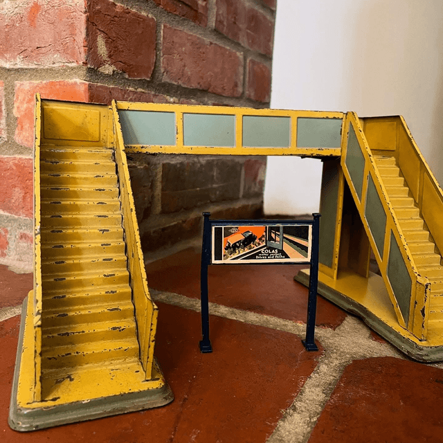 Vintage Bing 3-piece Tinplate Model Railway Footbridge “O” Gauge  