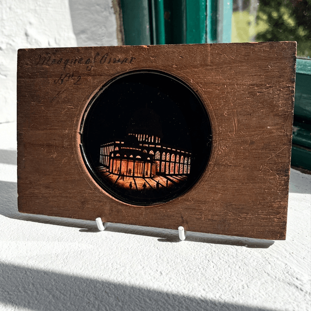 A 19th Century Hand-Painted Circular Glass Lantern Slide