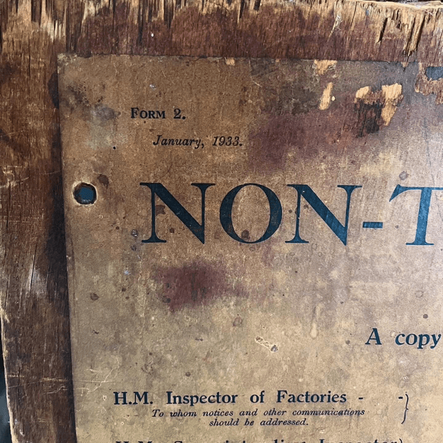 Norwich Shoe Factory June 1933 Non-Textile Factories Notices, Factories And Workshops Act 1901-1929  