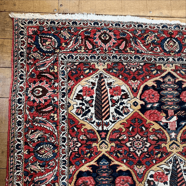 Antique Hand-Knotted Persian Bakhtiari Rug