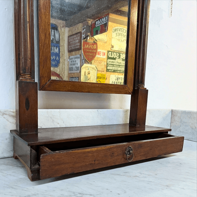 A 19th Century Mahogany Empire-Style Psyche Mirror