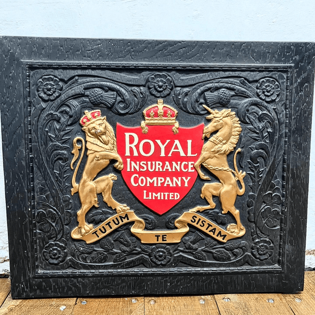 An Original 1930’s Royal London Insurance Company Limited Plaster Advertising Plaque