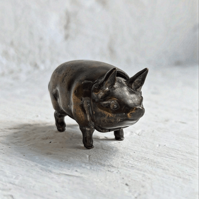19th Century Vesta Match Case In The Form Of A Pig