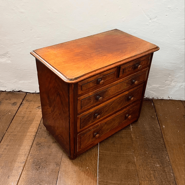 19th Century Victorian Collectors Chest Of Draws In Walnut