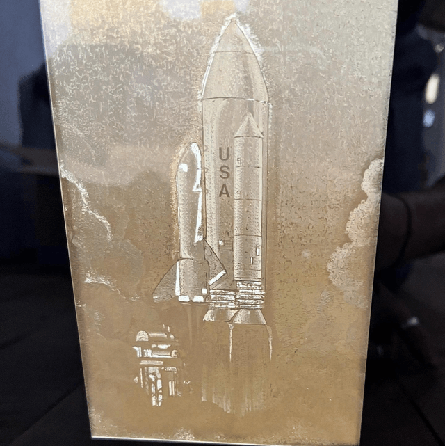 A Pair Of 1980’s Vintage Manifestations Space Optical Illusion Gold Scratch Art 