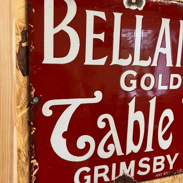 A Late 19th/ Early 20th Century Bellamy Bros Gold Medal Table Waters Enamel Advertising Sign