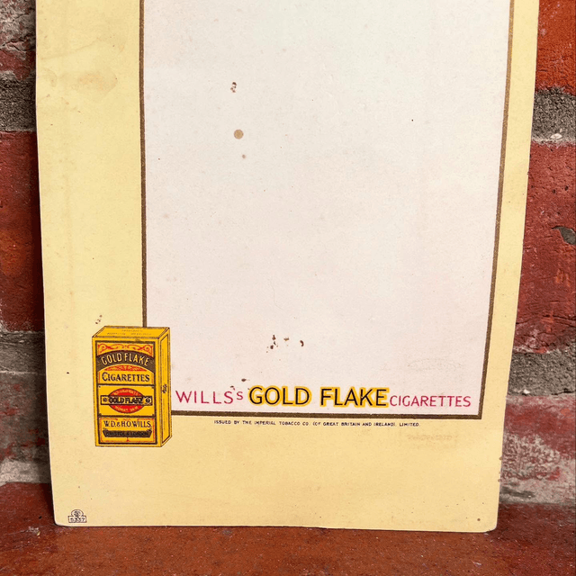 1940’s WILL’s GOLD FLAKE CIGARETTES Menu Card  