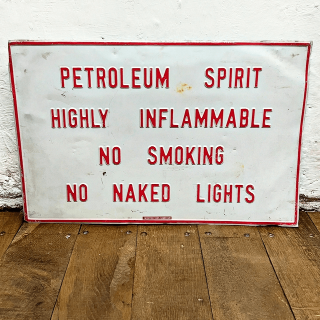 A Vintage Petrol Station Forecourt Directive Industrial Sign