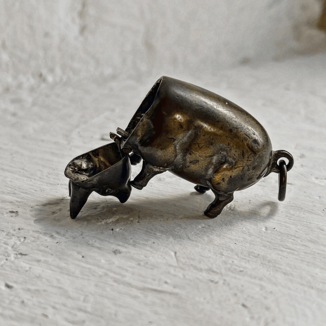 19th Century Vesta Match Case In The Form Of A Pig