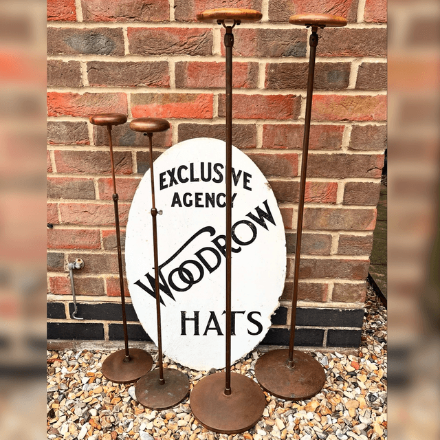 A Set Of Four 1920’s Copper Hat Stands By Renowned Shop Fitters Harris & Sheldon Ltd Birmingham