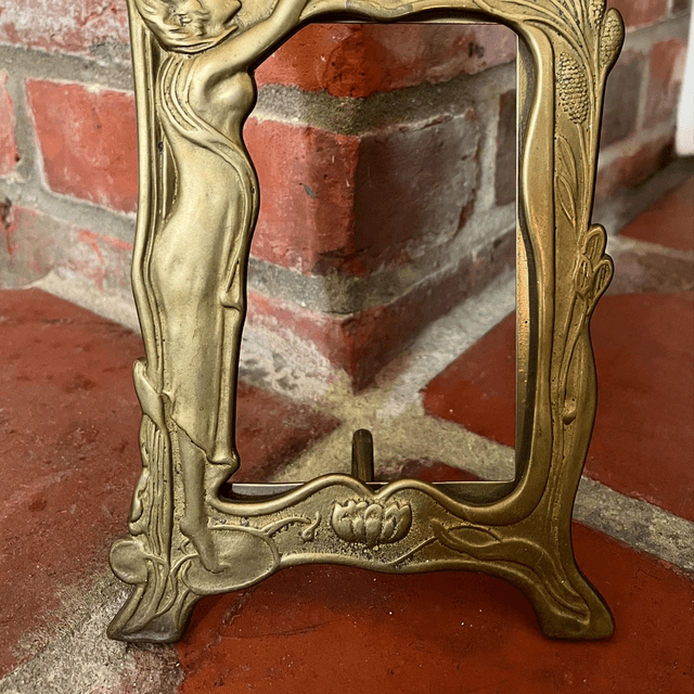 An Original Art Nouveau Period Solid Brass Picture Frame 