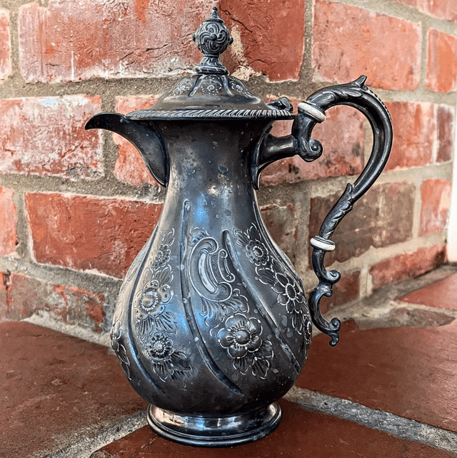 A 20th Century Ornate Silver Plate Serving Ewer 