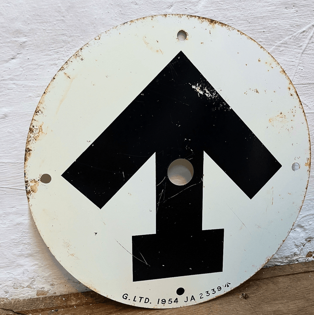 A British Army Surplus Issue Metal White Convoy Traffic Route Marker (No.2) 