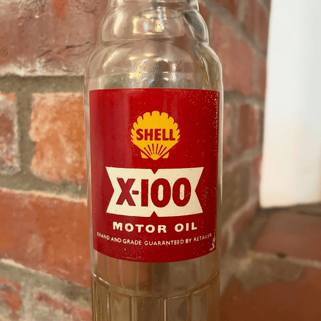 1950’s Shell X-100 One Pint Motor Oil Bottle