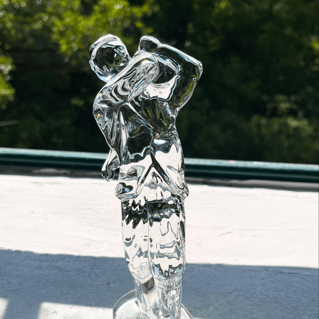 Waterford Crystal Glass Golfer Art Statue Signed