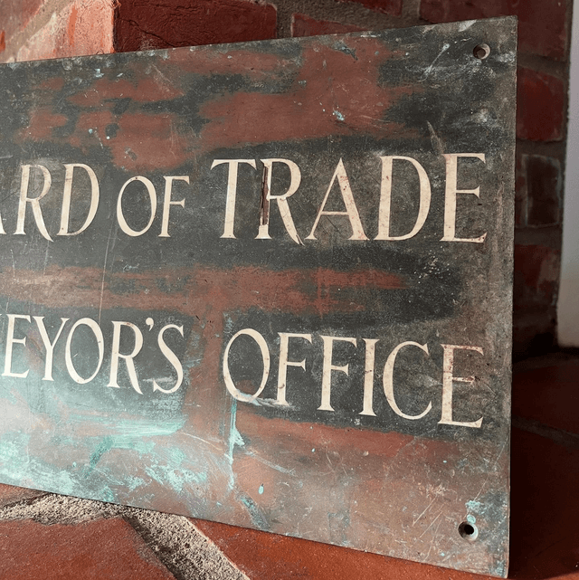 20th Century “BOARD OF TRADE SURVEYOR’S OFFICE” Industrial Sign 