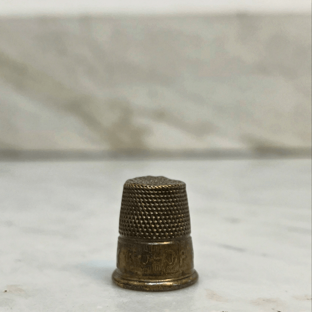 Vintage CO-OP DRAPERY Metal Advertising Thimble