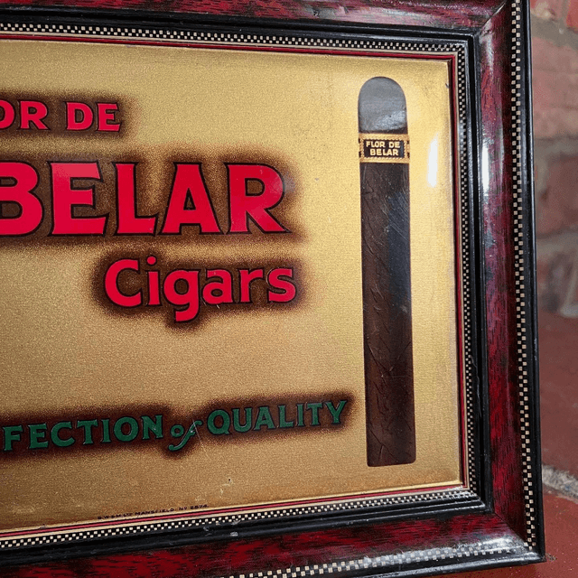 FLOR DE BELAR Cigars Advertising Tin Show Sign 