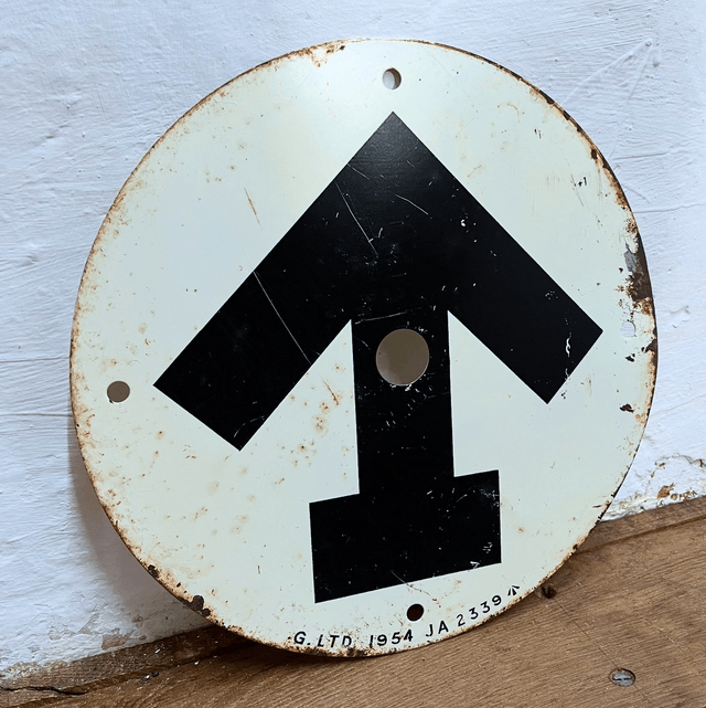 British Army Surplus Issue Metal White Convoy Traffic Route Marker 