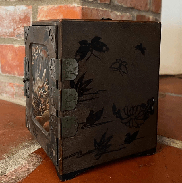 A Late 19th Century Japanese Meiji Period, Lacquered Table Cabinet With Three Drawers