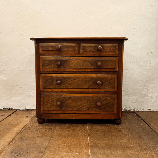 19th Century Victorian Collectors Chest Of Draws In Walnut
