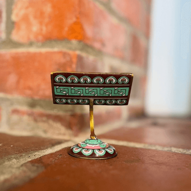 1930’s Art Deco Enamel & Brass Place Card Holder
