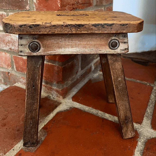 19th Century Small Wooden Milking Stool
