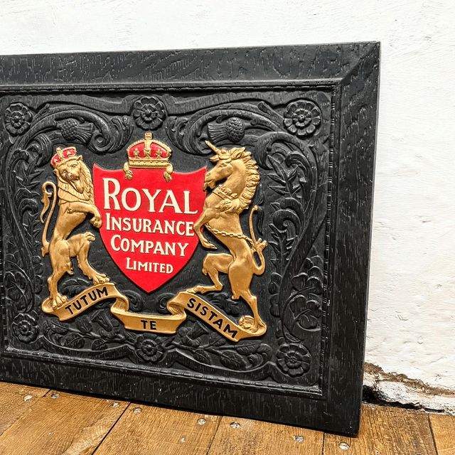 An Original 1930’s Royal London Insurance Company Limited Plaster Advertising Plaque