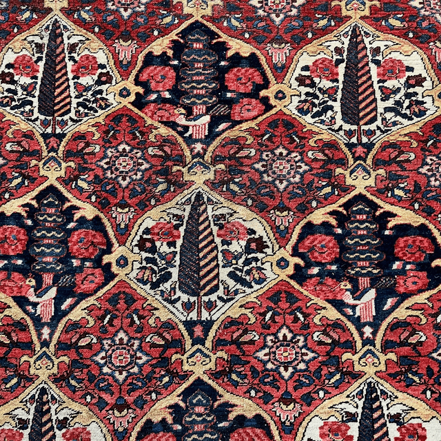 Antique Hand-Knotted Persian Bakhtiari Rug