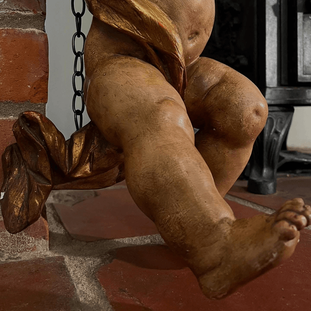 Early 20th Century Hand Painted Cherub 