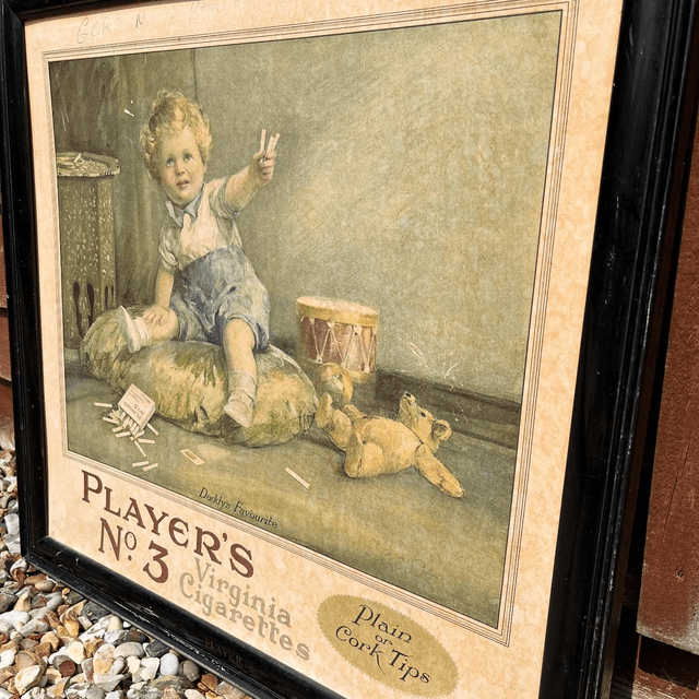 Player’s Cigarettes Tobacconists Framed Pictorial Advertising Show Card/ Sign  